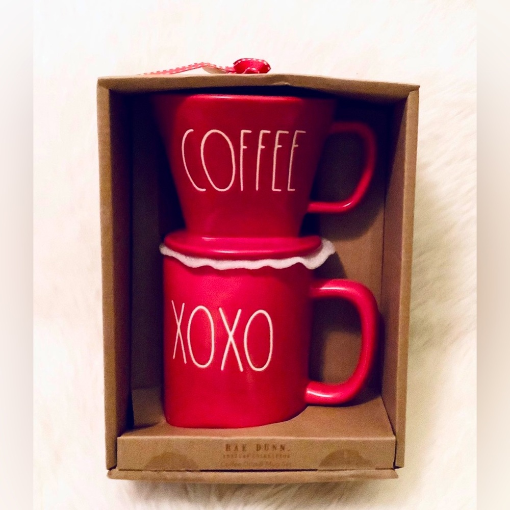 RAE DUNN Coffee Drip & Mug Set Coffee Drip Cone with Coffee Mug XOXO